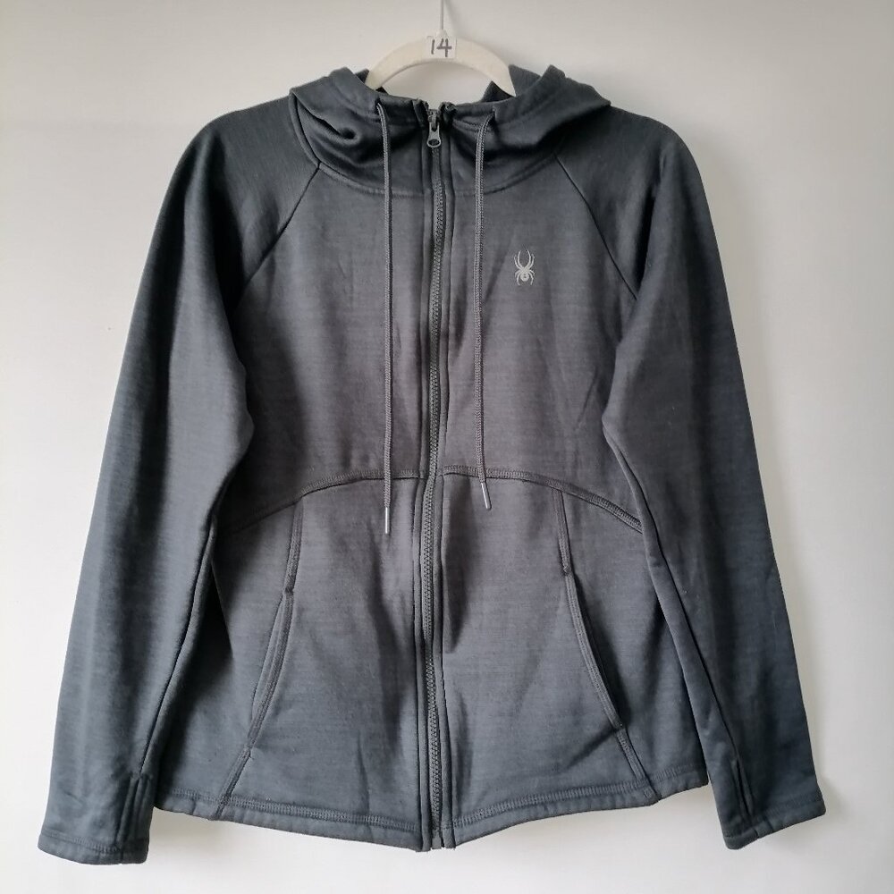 Spyder Active Tear Away Boys Gray Long Sleeve Outdoor Full Zip Hoodie Medium